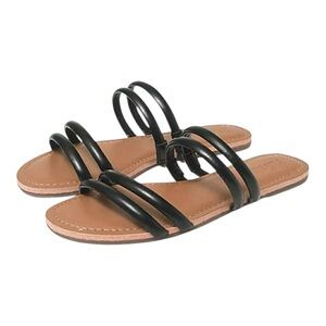 NWT J.Crew Seaside Slide Sandals Black Sz 8 AK140